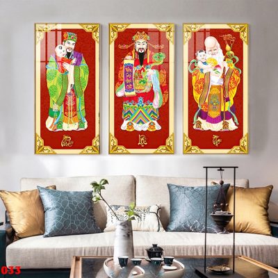 Tranh gỗ Phúc Lộc Thọ treo tường