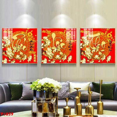 Tranh gỗ Phúc Lộc Thọ treo tường